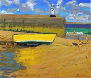 Yellow Boat,St Ives,2017, af Andrew Macara