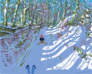iPad-maling, Sledging, Windley Lane, Idridgehay, Belper, 2021, Print tilgængelige. af Andrew Macara