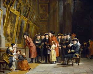 Et møde mellem veteraner fra den britiske hær og flåde, som gjorde tjeneste under Horatio Nelson (1758-1805): Beboere fra Chelsea (klædt i rødt) og Greenwich Hospital (klædt i blåt) besøger marinemalerigalleriet på Greenwich Hospital.