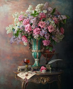 Klassisk blomsterstilleben af Andrey Morozov