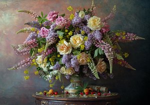 Storslået blomsterstilleben af Andrey Morozov