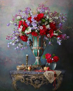 Livligt blomsterstilleben af Andrey Morozov