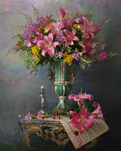 Livligt blomsterstilleben af Andrey Morozov