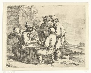 Berusede bønder ved et bord
