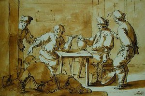 In the Bar, 1633 (pen og blækvask på papir)