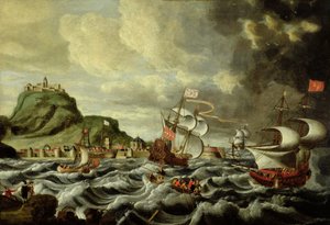 En havnescene, muligvis Genova