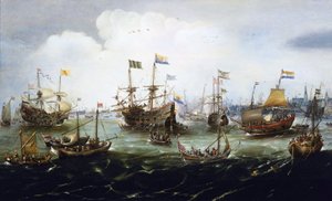 Den hollandske flådes tilbagevenden, 1. maj af Andries van Eertvelt