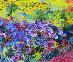 Farverig blomsterhave af Andrii Kutsachenko