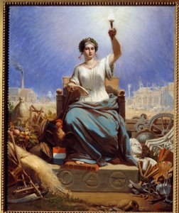 Frankrig oplyser verden. Allegori. Maleri af Janet Lange (1815 - 1872)