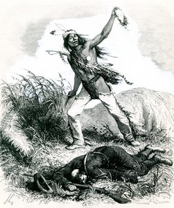 Indianer skalperer den døde fjende, 1867 af Ange Louis 1815 72 after Janet