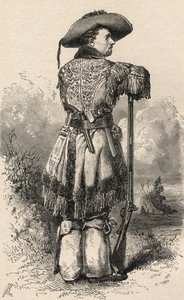 Charles H. Utter, også kendt som Colorado Charlie, illustration fra "The World in the Hands", graveret af Henri Theophile Hildibrand (1824-97), udgivet i 1878
