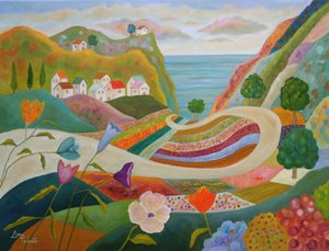 Farverig kystby