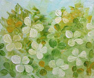 Friske grønne blomster af Angeles M. Pomata