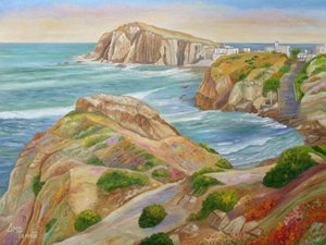By ved Middelhavet på en klippeskråning af Angeles M. Pomata