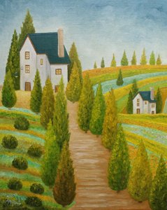 Landsby i bakkerne i Toscana af Angeles M. Pomata