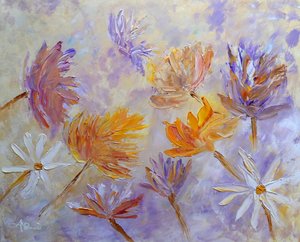 Livlige, abstrakte blomster af Angeles M. Pomata