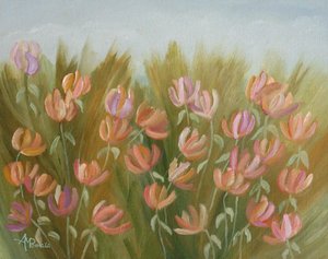 Farverig blomstereng af Angeles M. Pomata