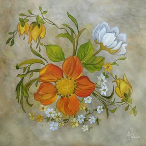Vintage blomsterbuket af Angeles M. Pomata