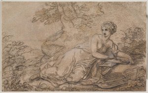 En kvindelig digter, muligvis Sappho af Angelica Kauffmann