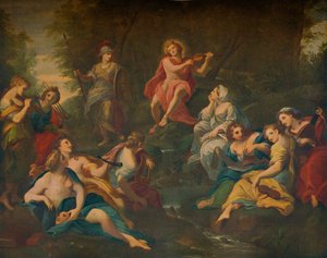 Apollon og muserne, 1772 af Angelica Kauffmann