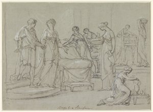 Brud og brudgom træder ind i et brudekammer af Angelica Kauffmann