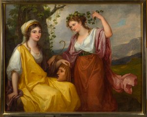 Domenica Morghen og Maddalena Volpato som tragediens og komediens muser af Angelica Kauffmann
