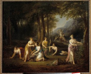 Pluto Removing Proserpine Maleri af Angelica Kauffman (1740-1807) 18. århundrede. Dim 0,40 x 0,56 m Rundvisninger Museum of Fine Arts af Angelica Kauffmann