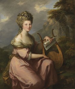 Portræt af Sarah Harrop (fru Bates) som muse af Angelica Kauffmann