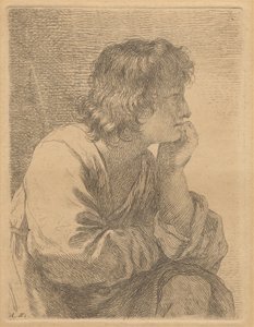 Profil af en ung mand i meditation af Angelica Kauffmann