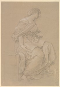 Studie af en siddende kvinde af Angelica Kauffmann