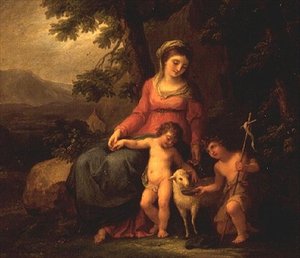 Jomfru Maria med Kristusbarnet og Johannes Døberen af Angelica Kauffmann