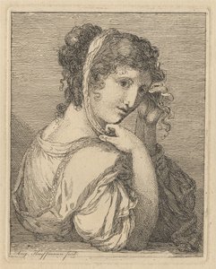 Kvinde, der retter et bånd i håret af Angelica Kauffmann