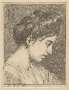 En ung kvindes hoved i profil af Angelica Kauffmann