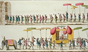 Procession af kongen af Burma, illustration fra 