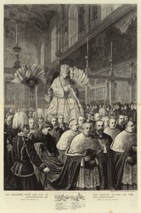 Hans Hellighed Pave Leo XIII i Det Sixtinske Kapel på årsdagen for hans kroningsgravering