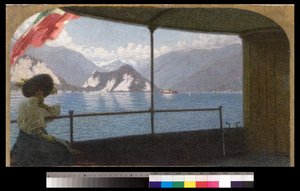 En båd på Lago Maggiore, 1915 af Angelo Morbelli