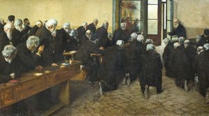 Viaticum, 1884 (olie på lærred) af Angelo Morbelli