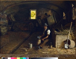 Brændekløveren. 1881-84 af Angelo Morbelli