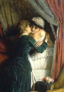 Navnedag af Angelo Romagnoli (1840-efter 1897), olie på lærred af Angelo Romagnoli