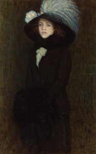 Portræt af en ung dame (olie på lærred) af Angelo Torchi