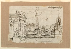 Scenedesign, gruppe af antikke monumenter