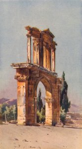 Hadrians bue, Athen (farve litho)