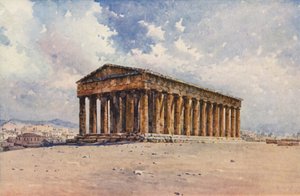 Hefaistos tempel, Athen (farve litho)