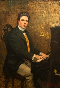 Portræt af komponisten Pietro Mascagni 1863-1945, 1899. af Angiolo Tommasi