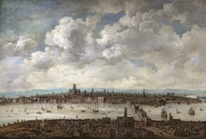 Udsigt over London fra Southwark af Anglo Dutch School