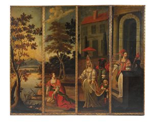 Firedobbelt dobbeltsidet skærm, ca.1700
