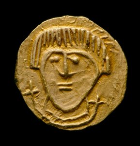Crondall mønt nr. 59, angelsaksisk mønt fra Crondall Hoard, Crondall, Hampshire (guld)