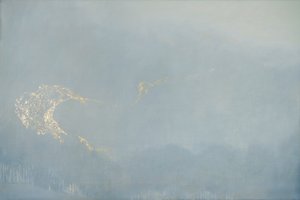 Light, 2022 (olie og bladguld på hør)