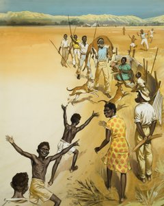 Aborigines (gouache på papir) af Angus McBride