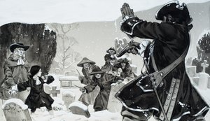 Churchyard Brawl (gouache på papir) af Angus McBride